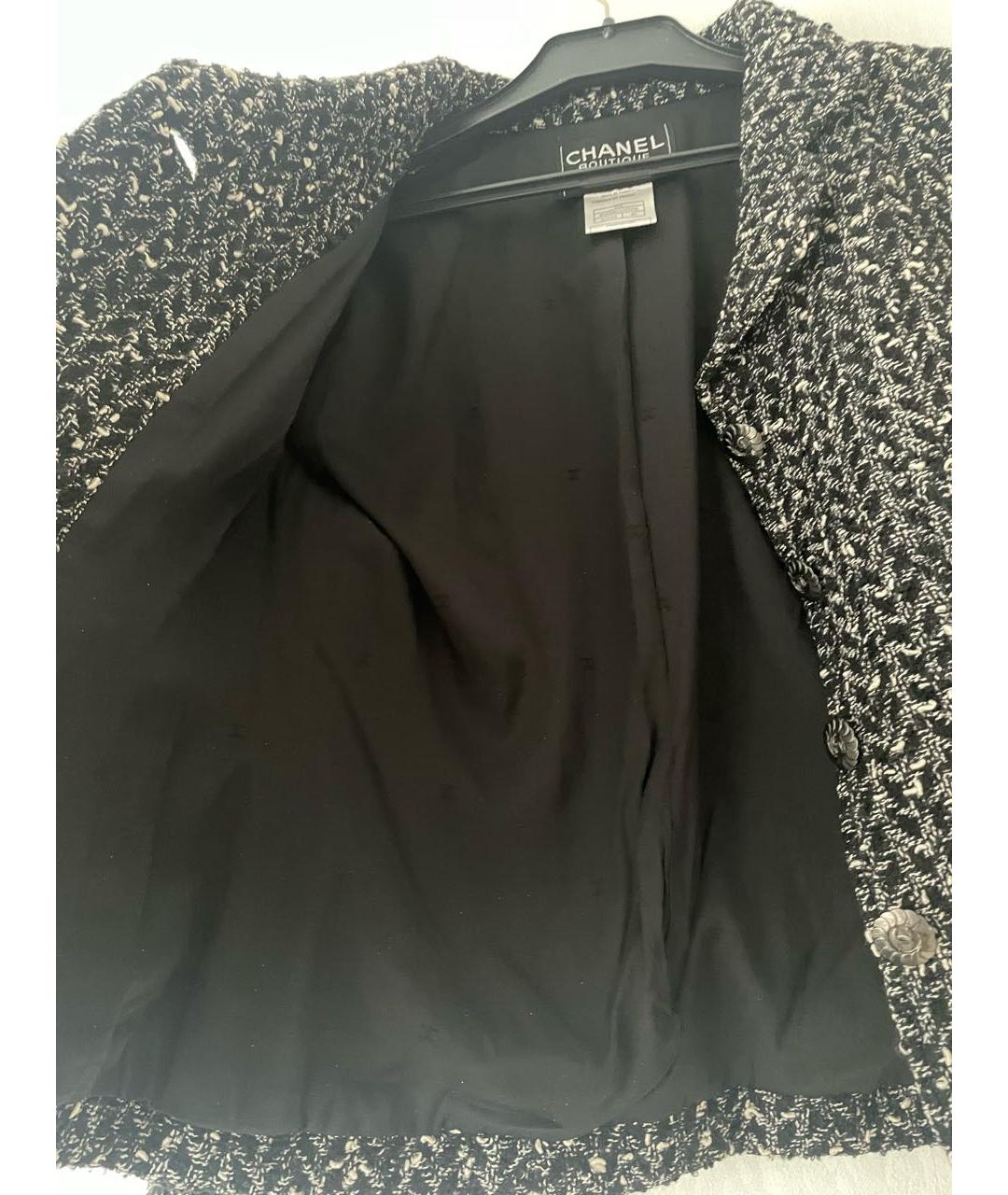 CHANEL Черный шерстяной жакет/пиджак, фото 6