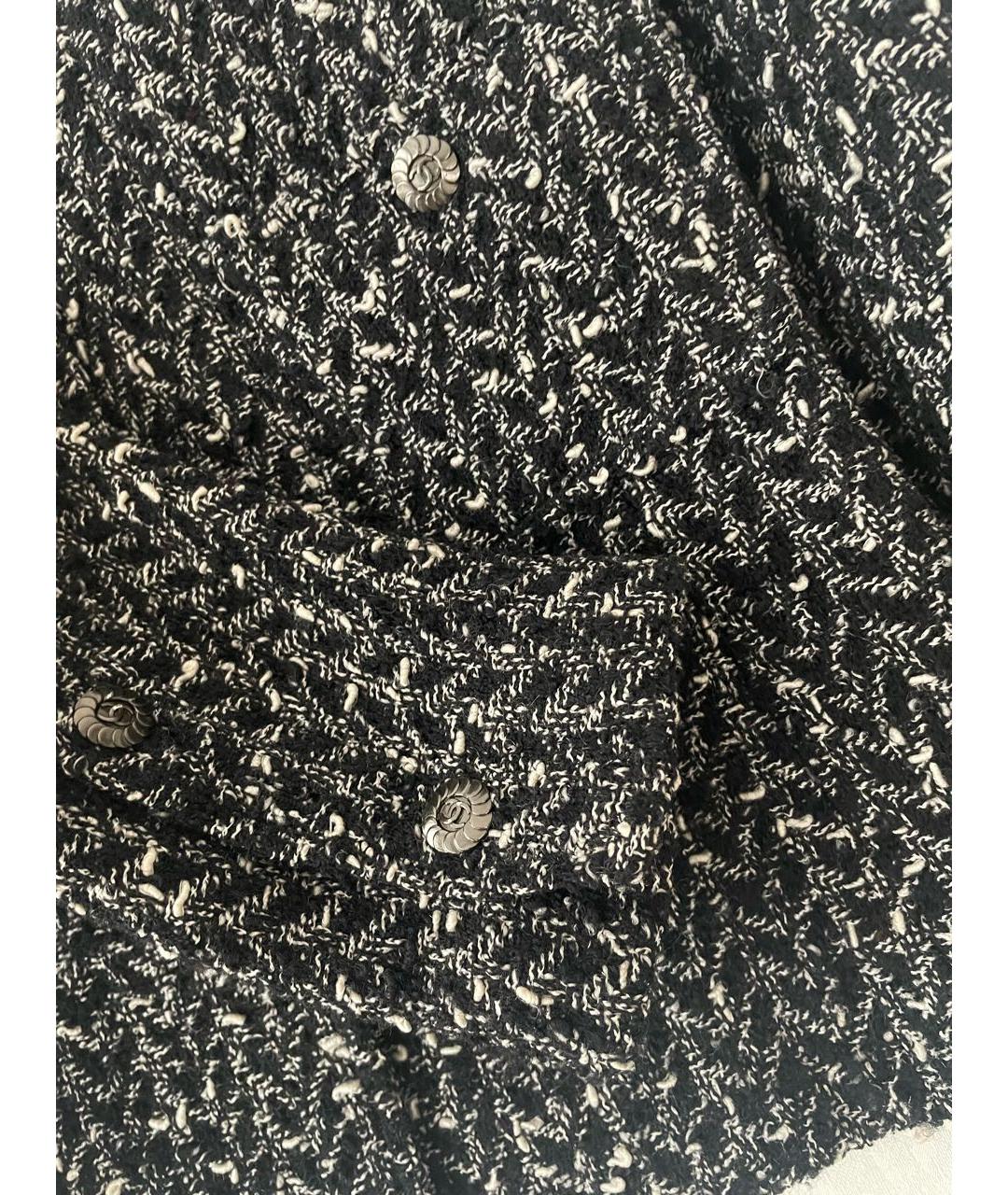 CHANEL Черный шерстяной жакет/пиджак, фото 4