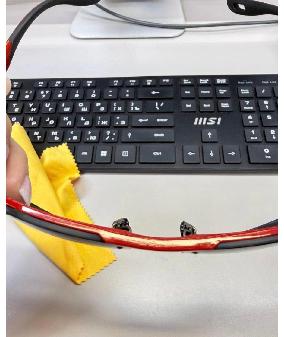 RAY BAN Красные пластиковые солнцезащитные очки, фото 9