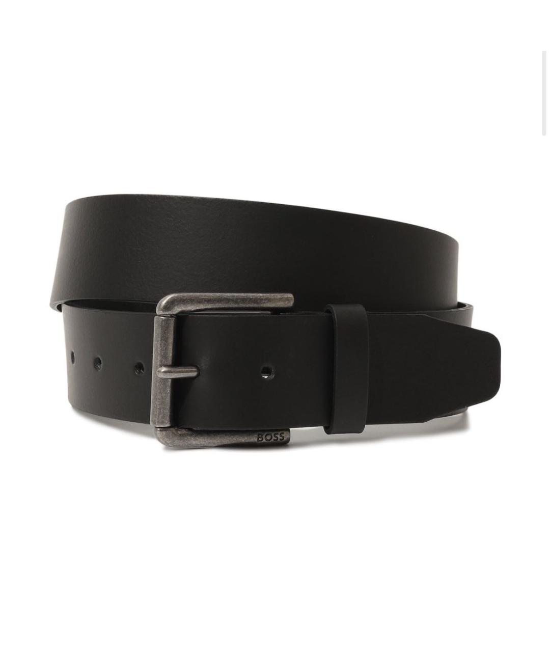 HUGO BOSS Черный кожаный ремень, фото 6