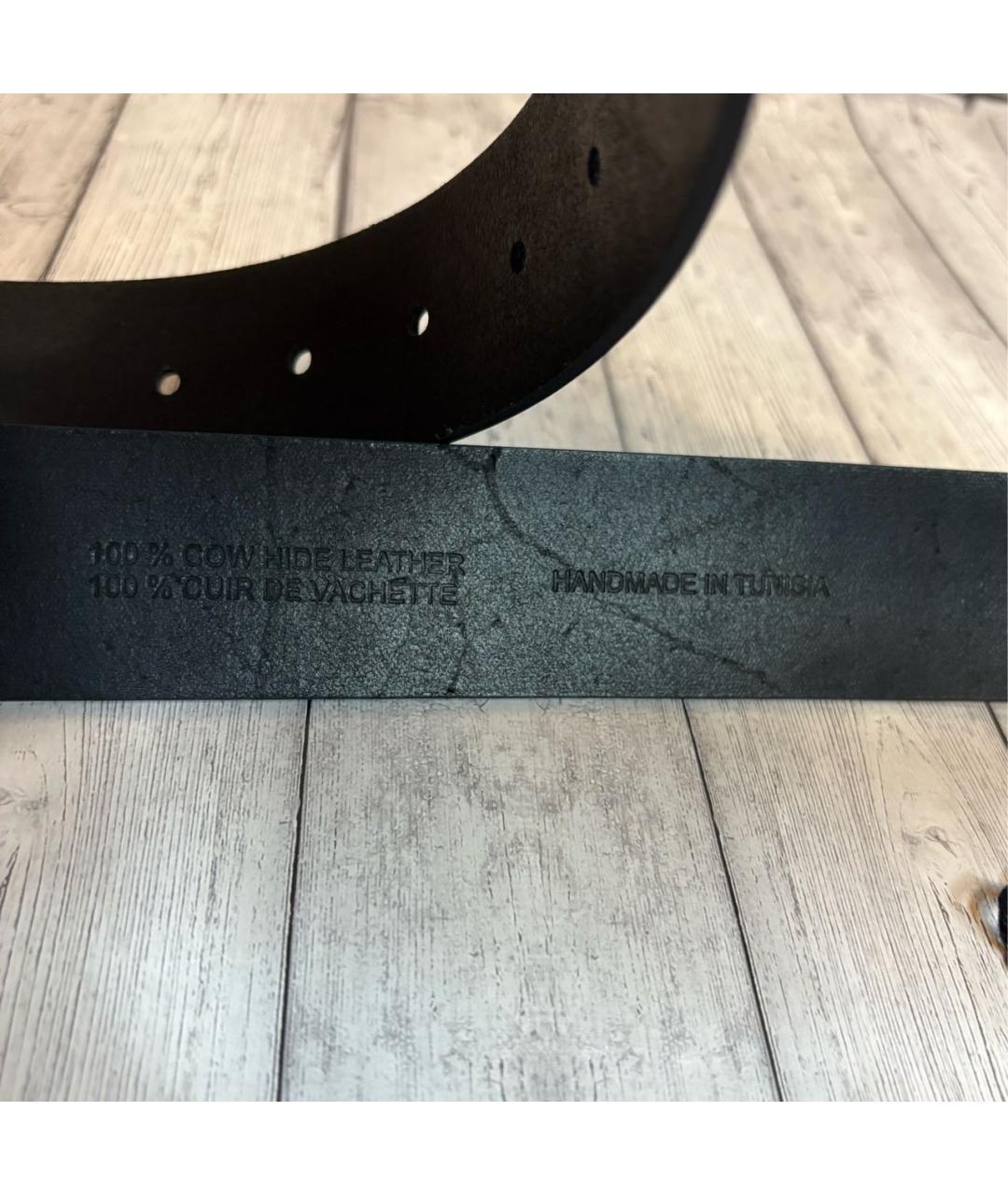 HUGO BOSS Черный кожаный ремень, фото 3