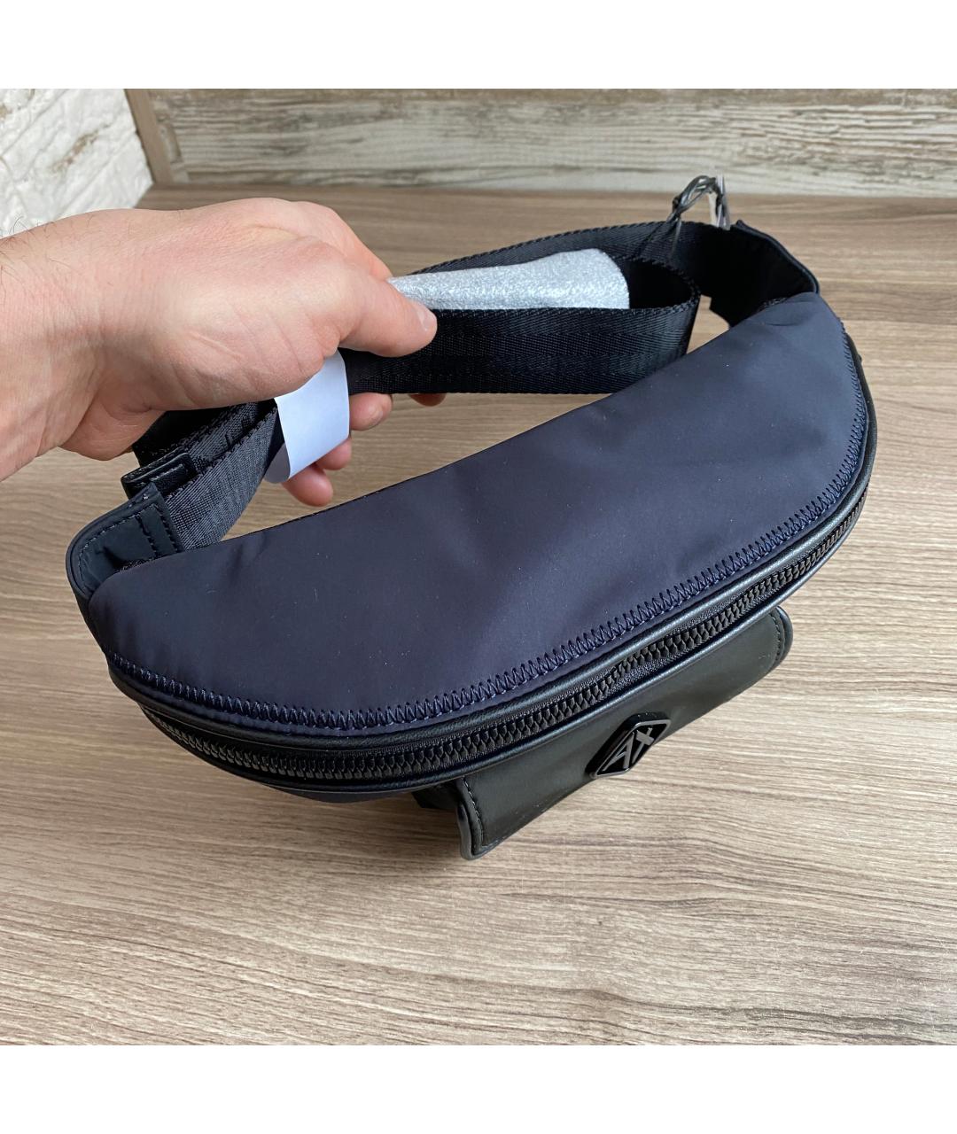 ARMANI EXCHANGE Черная тканевая поясная сумка, фото 5