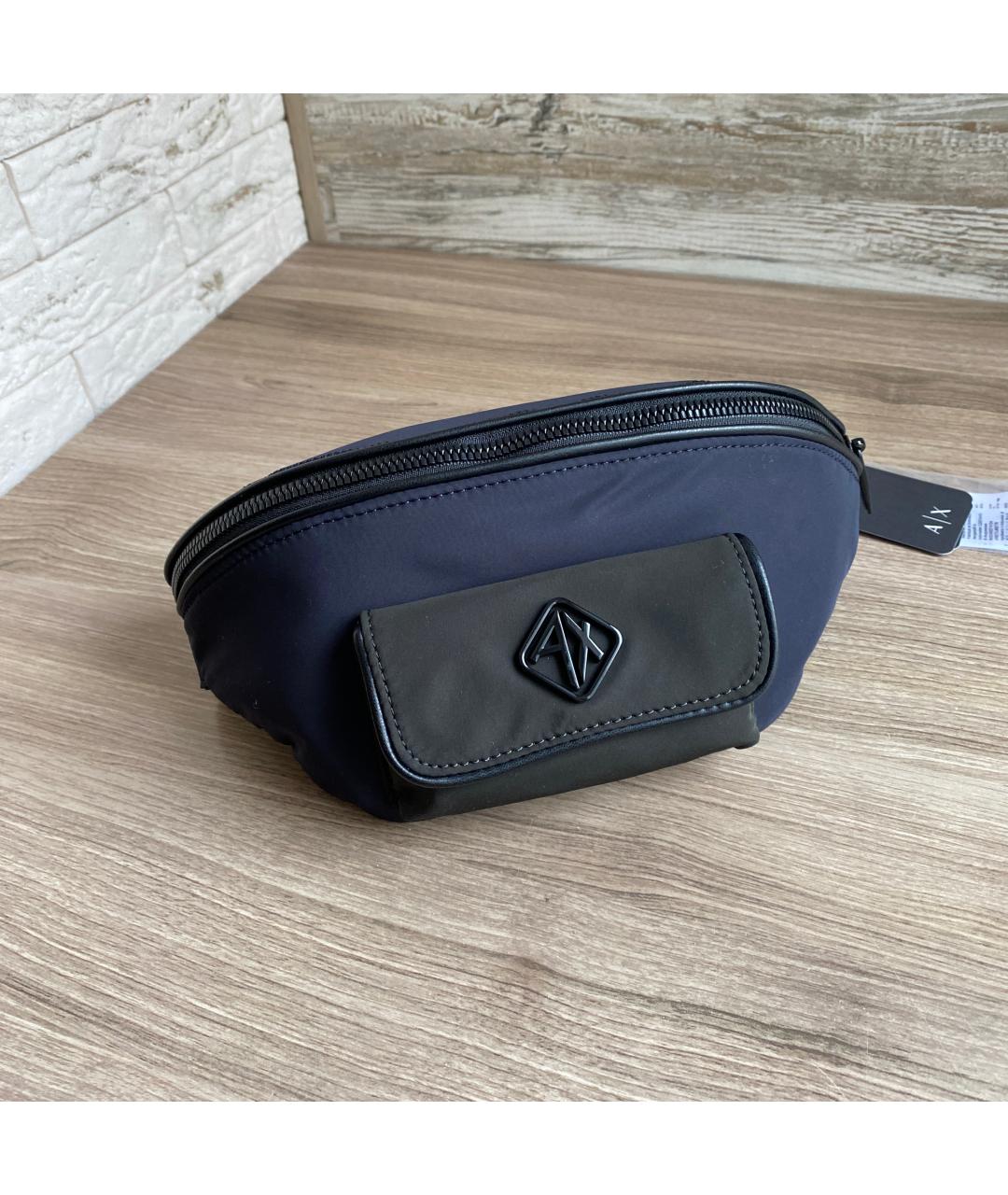 ARMANI EXCHANGE Черная тканевая поясная сумка, фото 2