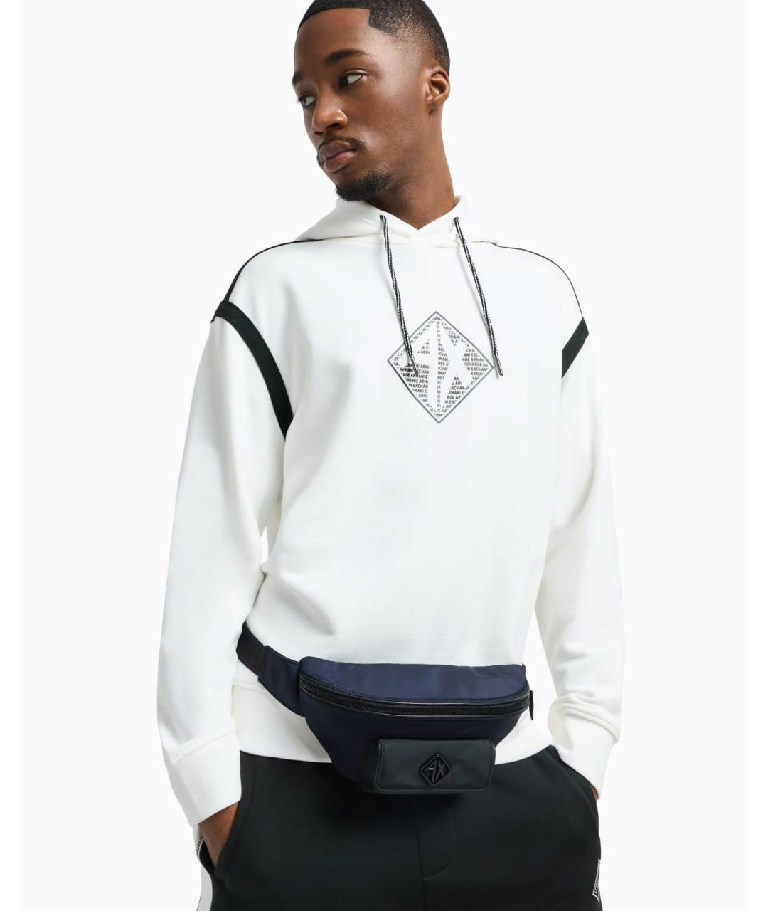 ARMANI EXCHANGE Черная тканевая поясная сумка, фото 3