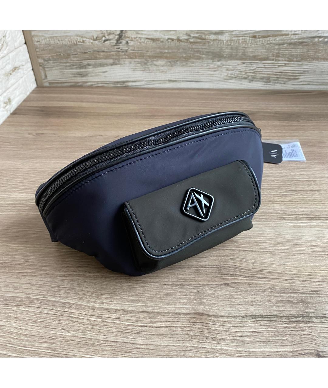 ARMANI EXCHANGE Черная тканевая поясная сумка, фото 4