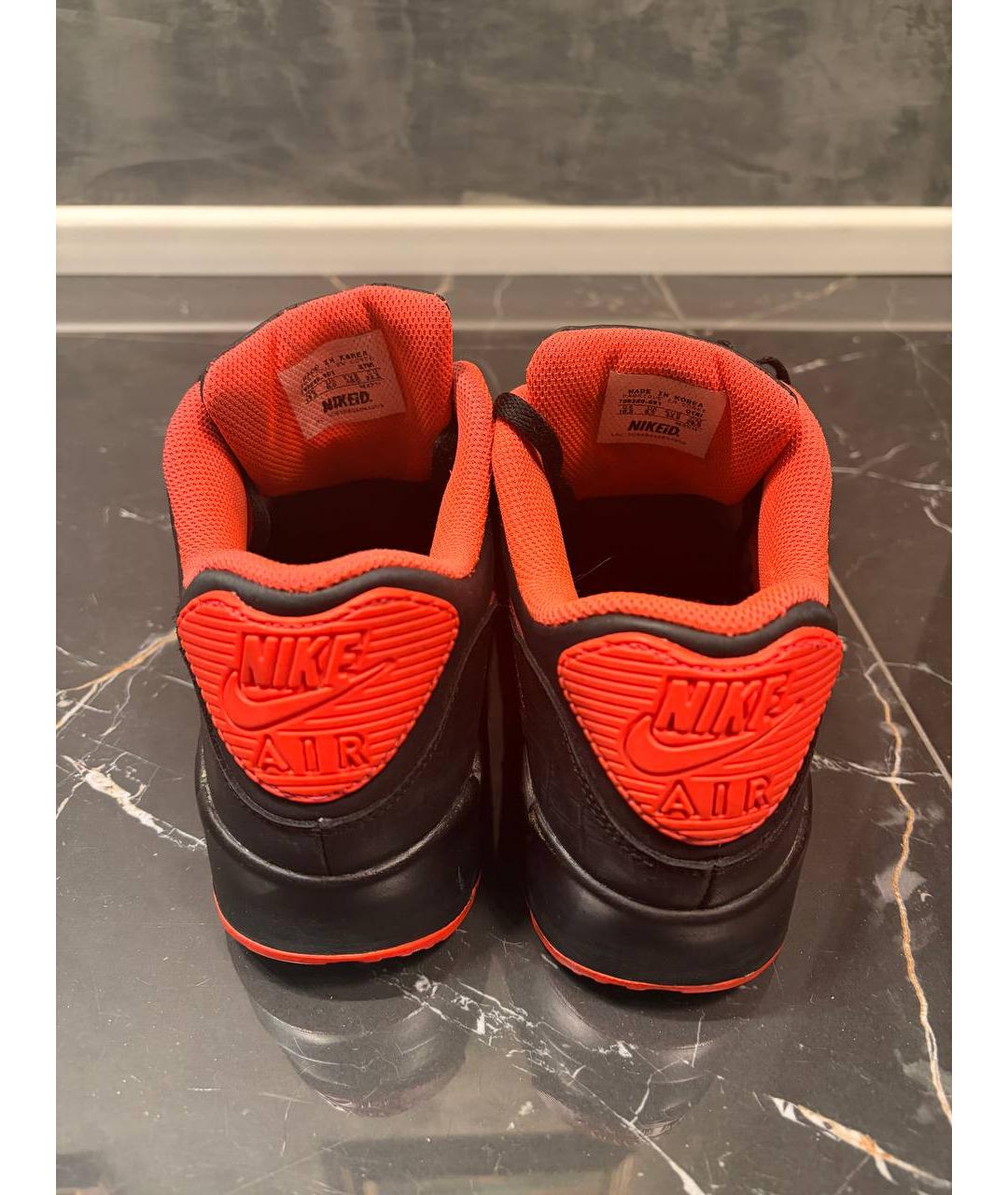 NIKE Черные низкие кроссовки / кеды из искусственной кожи, фото 3