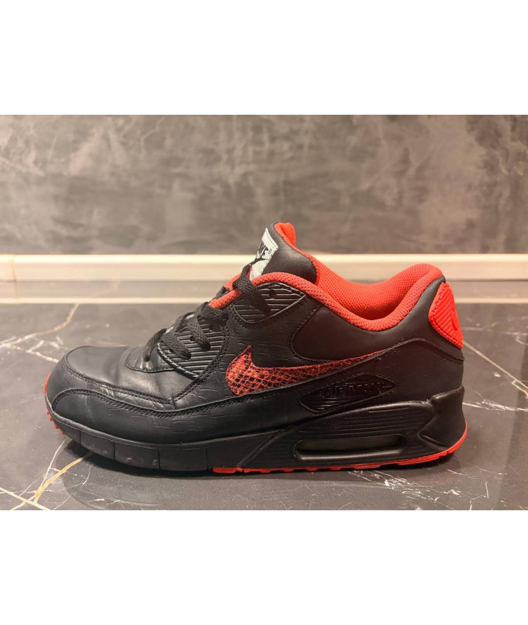 NIKE Черные низкие кроссовки / кеды из искусственной кожи, фото 8