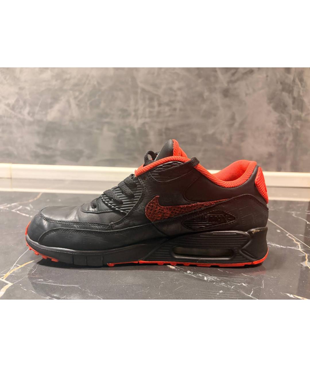 NIKE Черные низкие кроссовки / кеды из искусственной кожи, фото 7