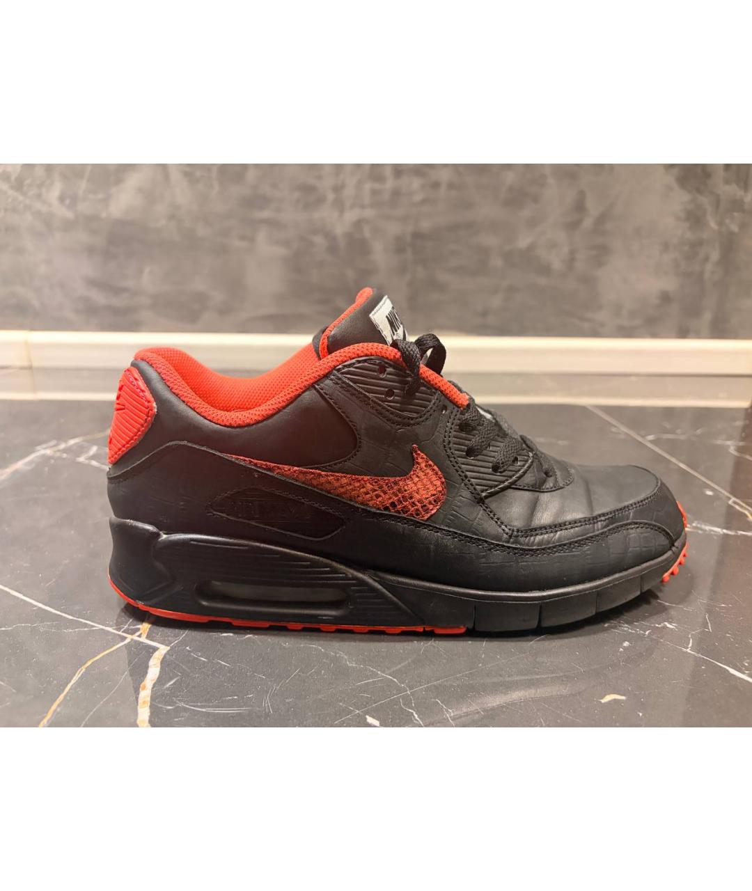 NIKE Черные низкие кроссовки / кеды из искусственной кожи, фото 6