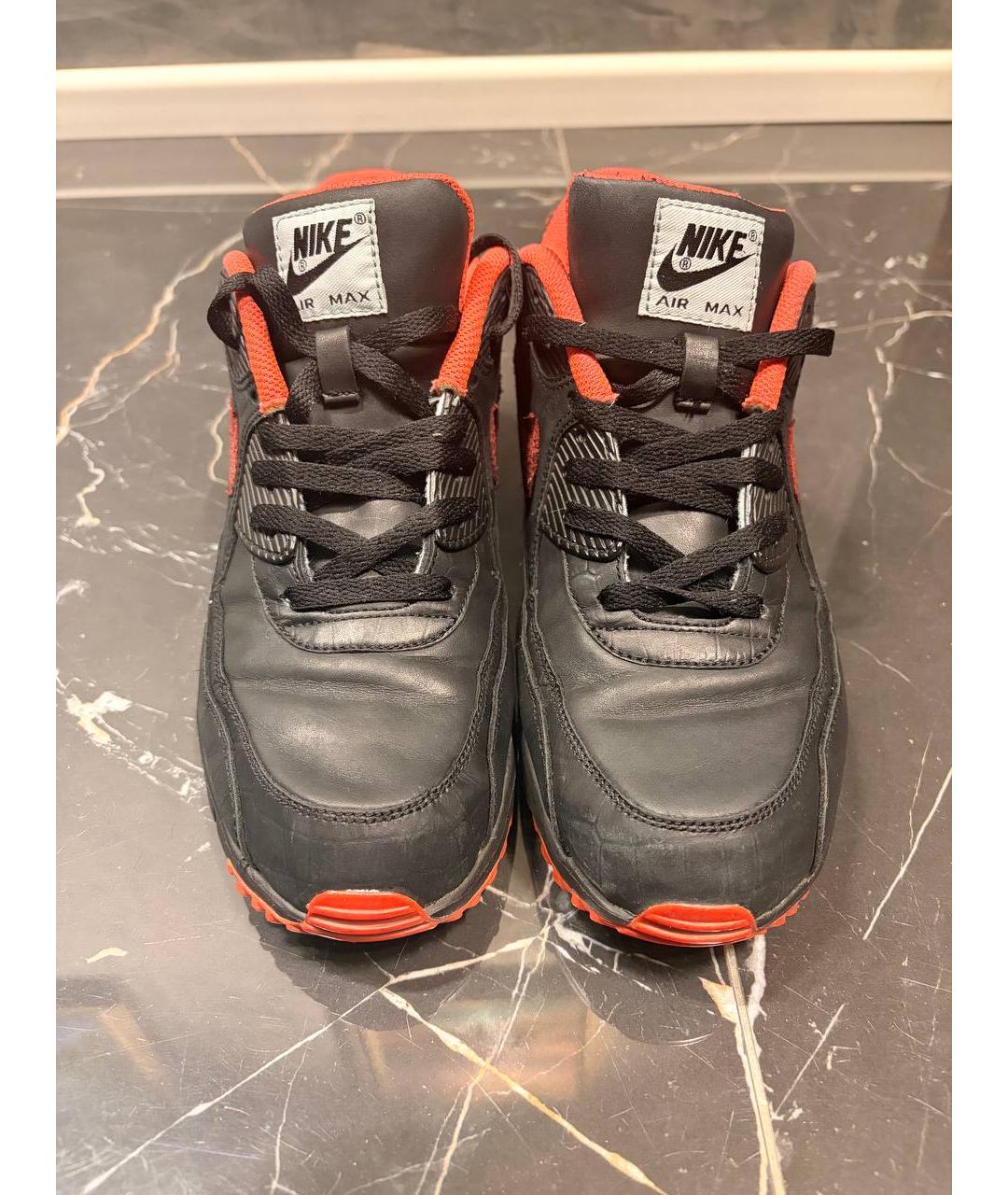 NIKE Черные низкие кроссовки / кеды из искусственной кожи, фото 9