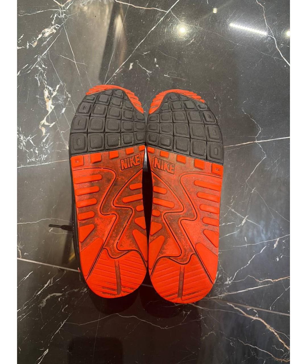 NIKE Черные низкие кроссовки / кеды из искусственной кожи, фото 4