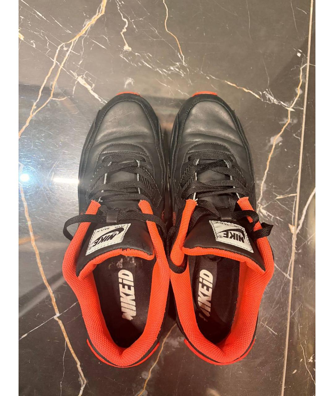 NIKE Черные низкие кроссовки / кеды из искусственной кожи, фото 2