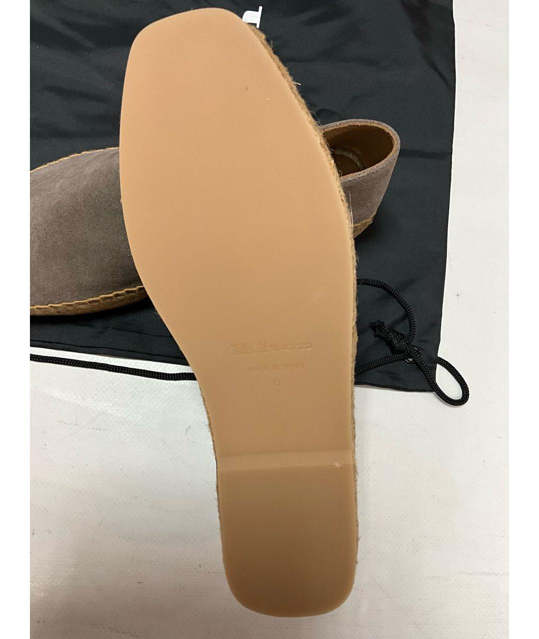 KITON Серые кожаные эспадрильи, фото 6