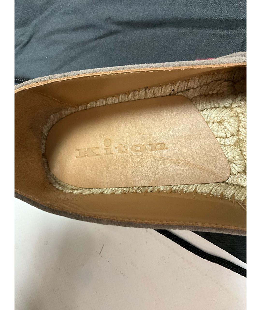 KITON Серые кожаные эспадрильи, фото 4