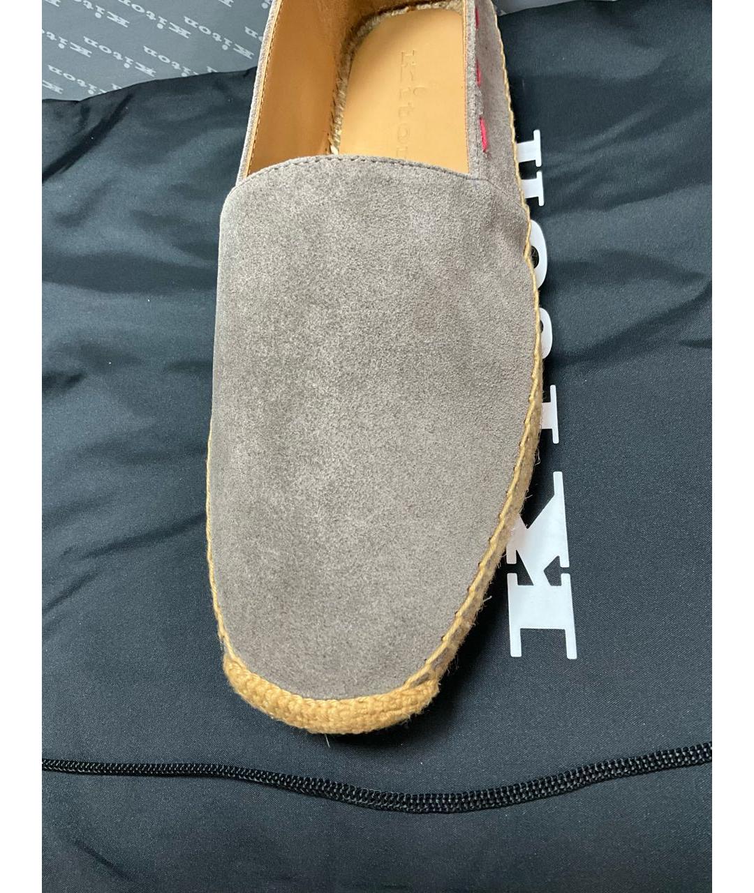 KITON Серые кожаные эспадрильи, фото 3