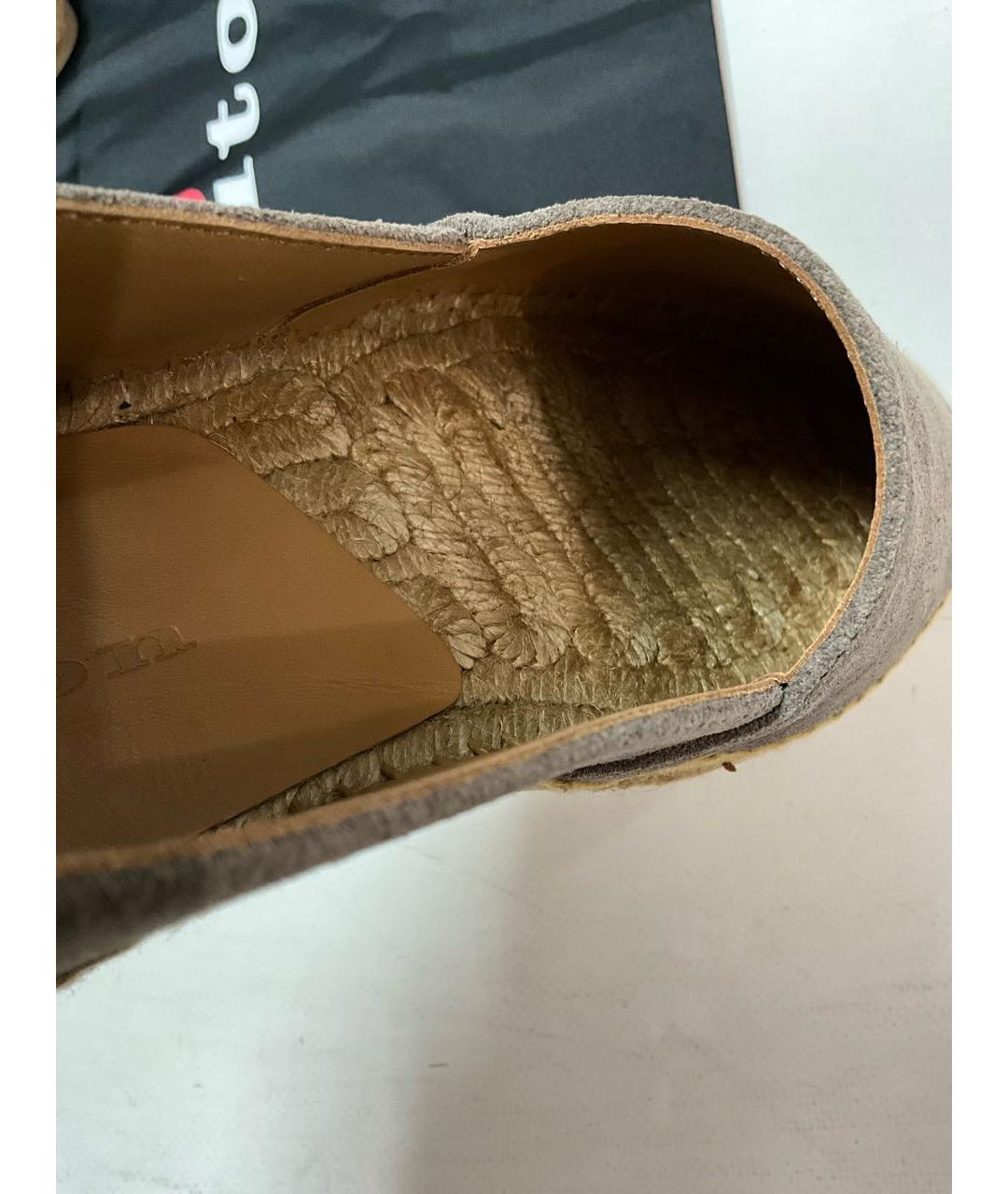 KITON Серые кожаные эспадрильи, фото 7