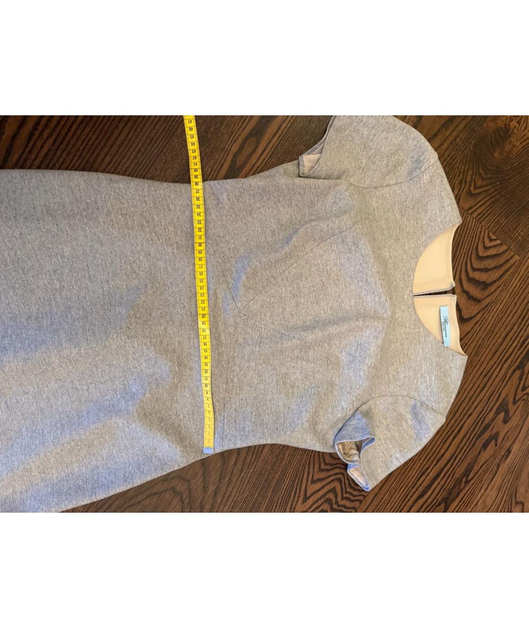 BLUMARINE Серое шерстяное повседневное платье, фото 6