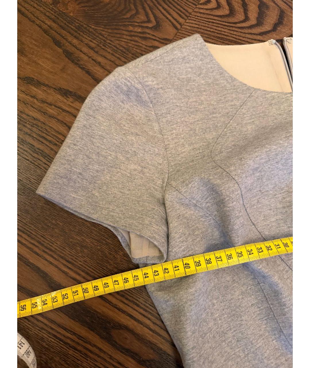 BLUMARINE Серое шерстяное повседневное платье, фото 5