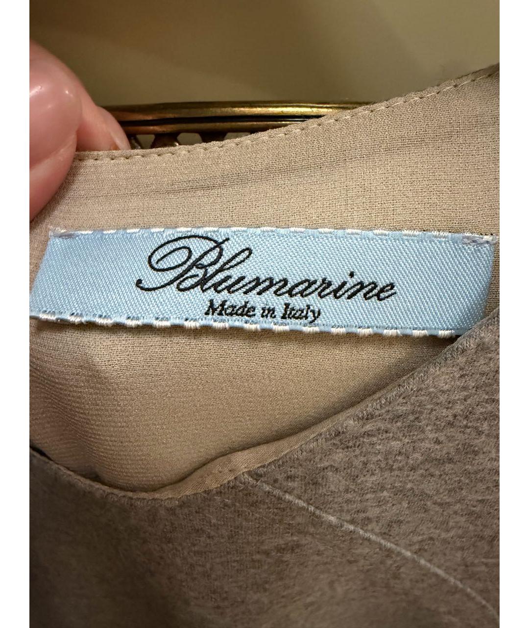 BLUMARINE Серое шерстяное повседневное платье, фото 2
