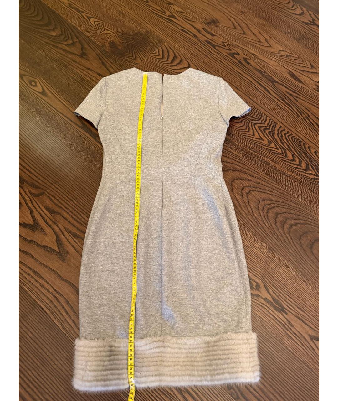 BLUMARINE Серое шерстяное повседневное платье, фото 7