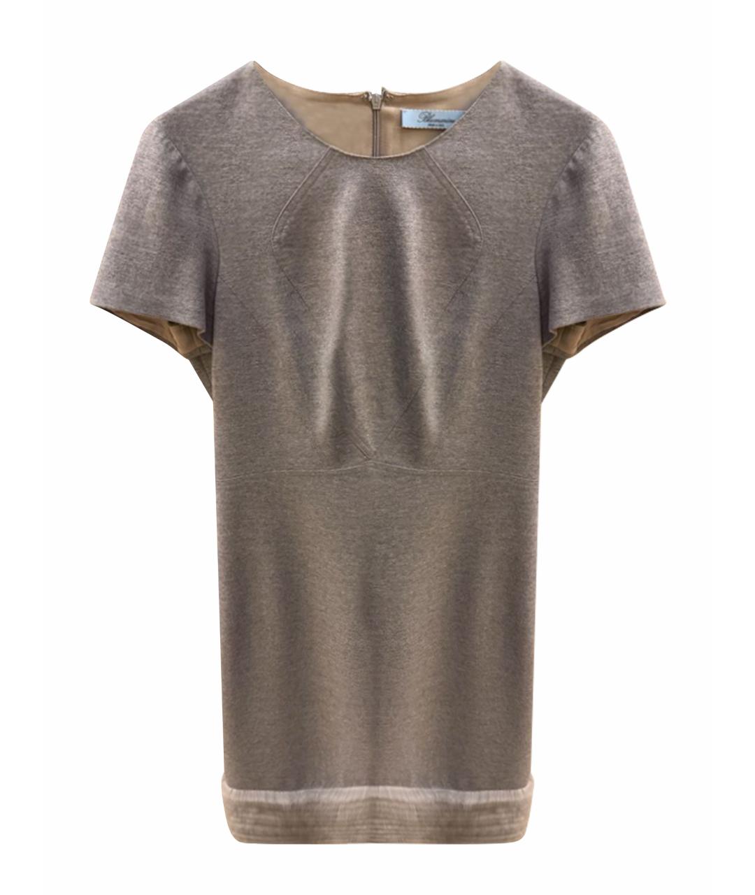 BLUMARINE Серое шерстяное повседневное платье, фото 1