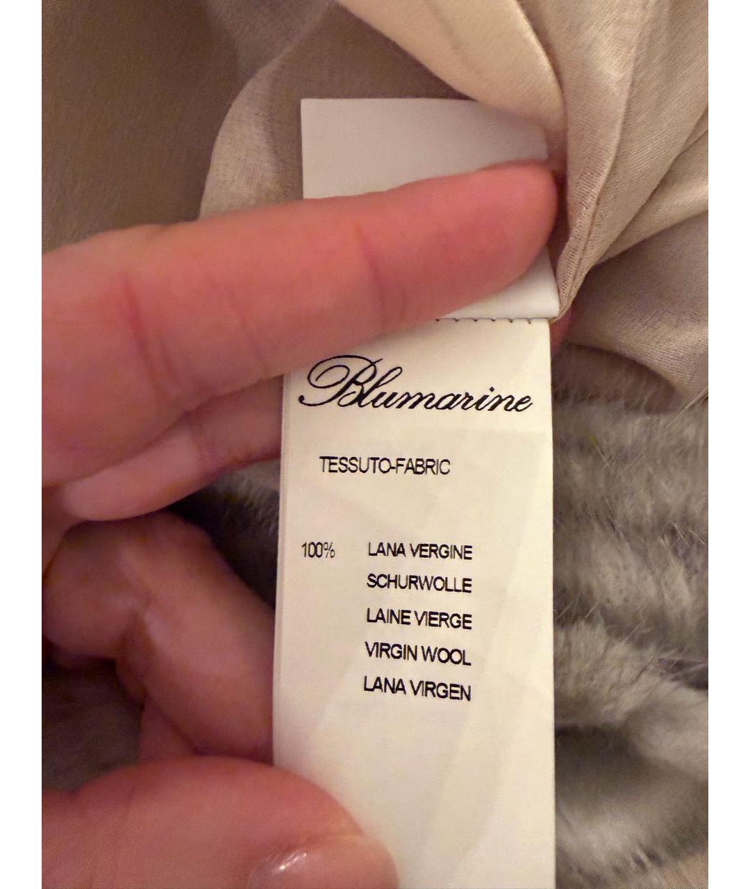 BLUMARINE Серое шерстяное повседневное платье, фото 4