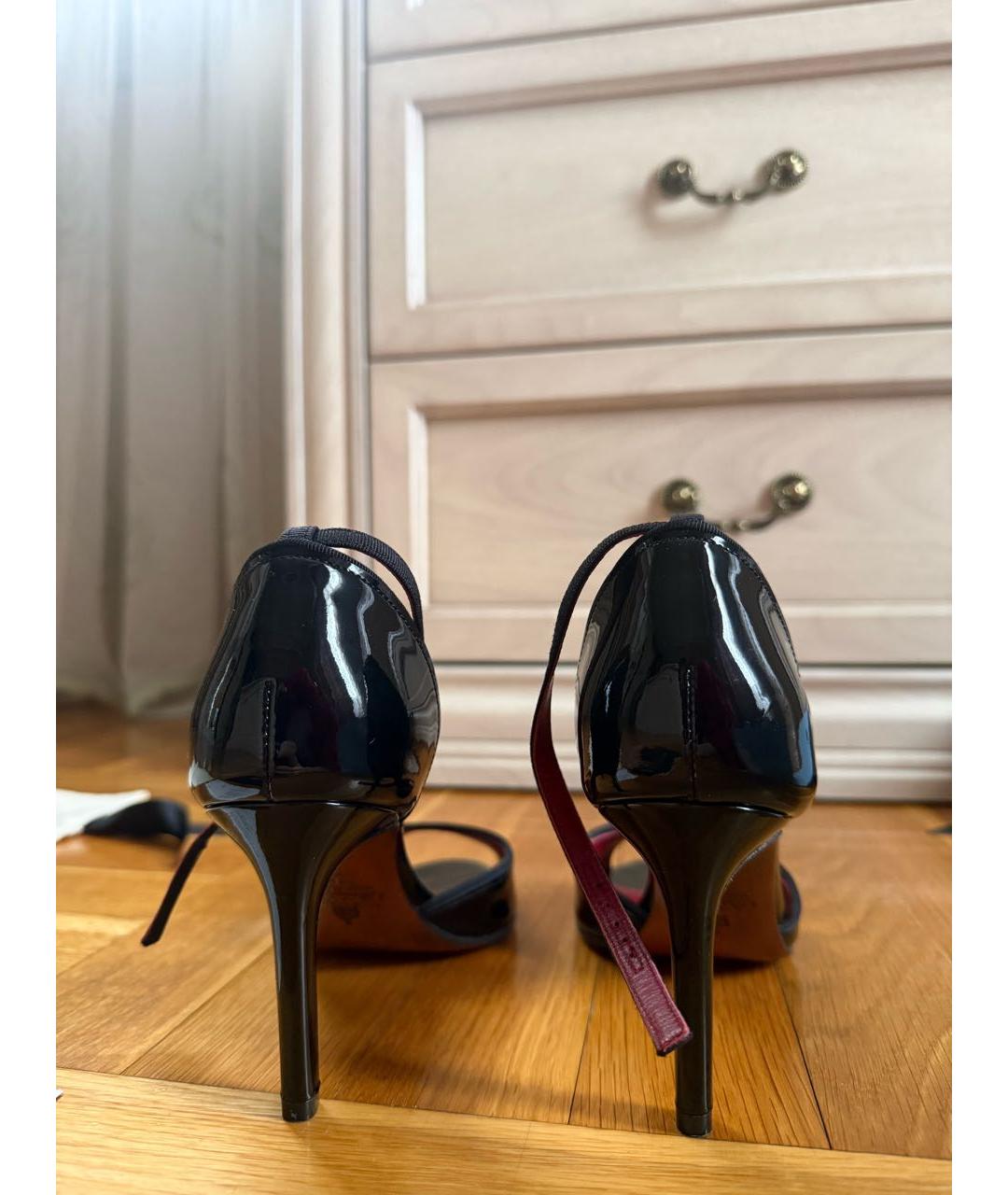 LANVIN Черные босоножки из лакированной кожи, фото 4