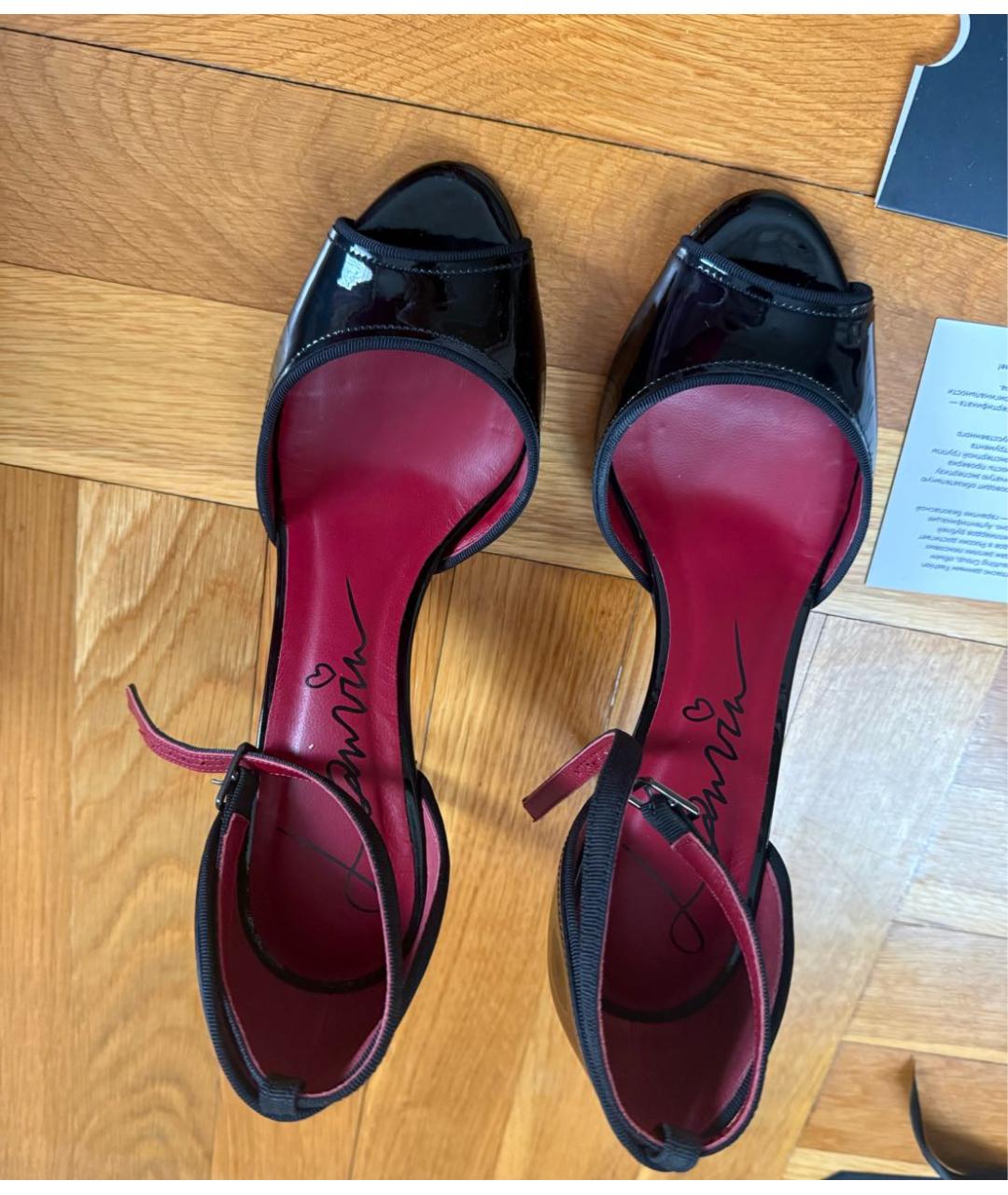 LANVIN Черные босоножки из лакированной кожи, фото 3