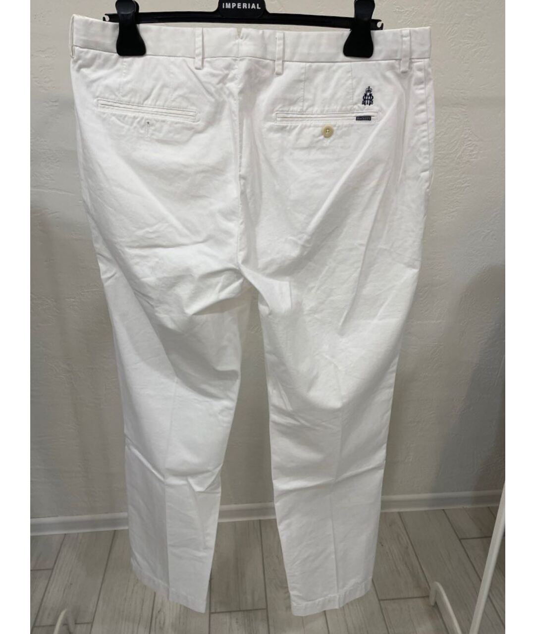 HACKETT Белые хлопко-эластановые брюки чинос, фото 3