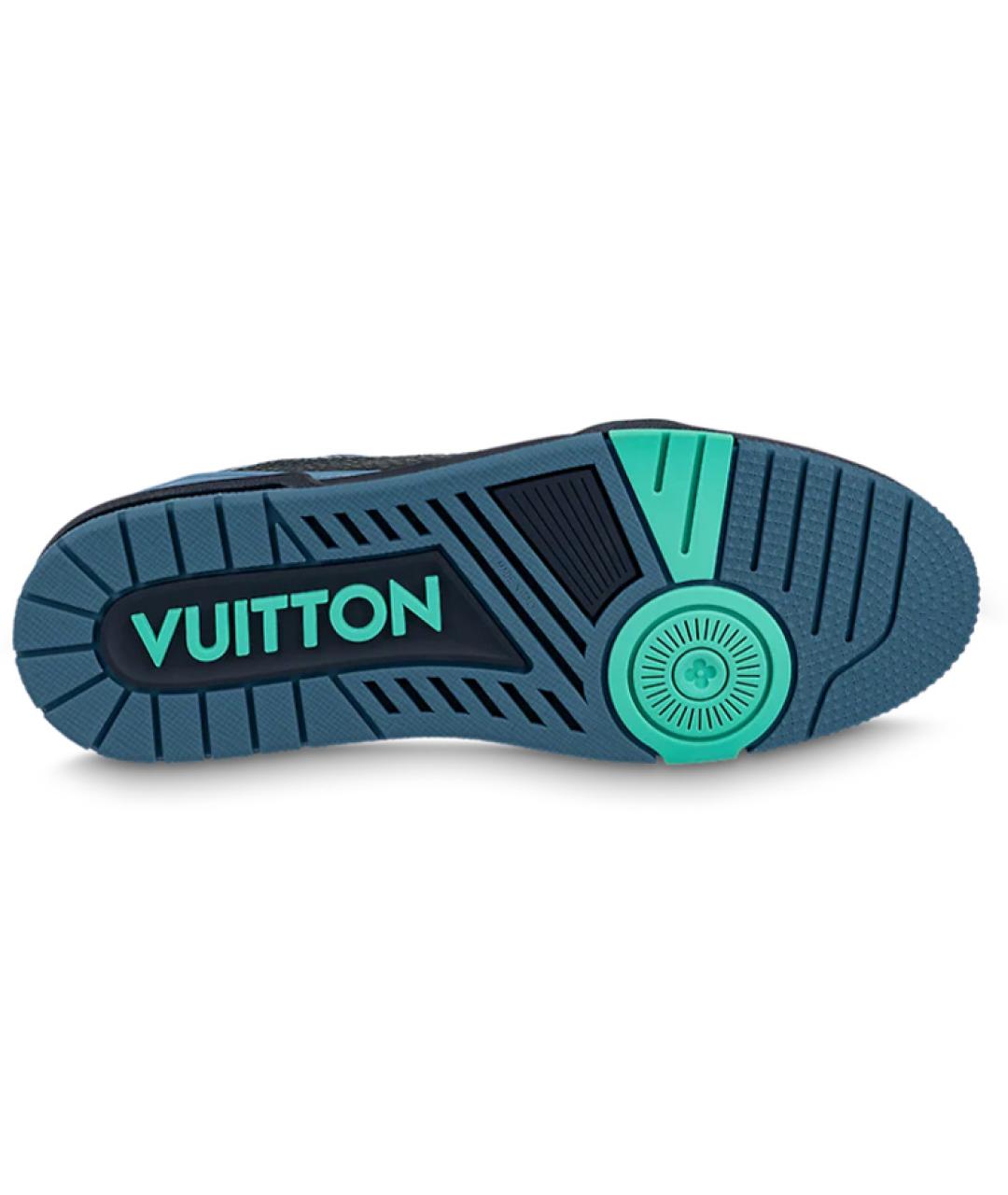 LOUIS VUITTON Синие кожаные низкие кроссовки / кеды, фото 5