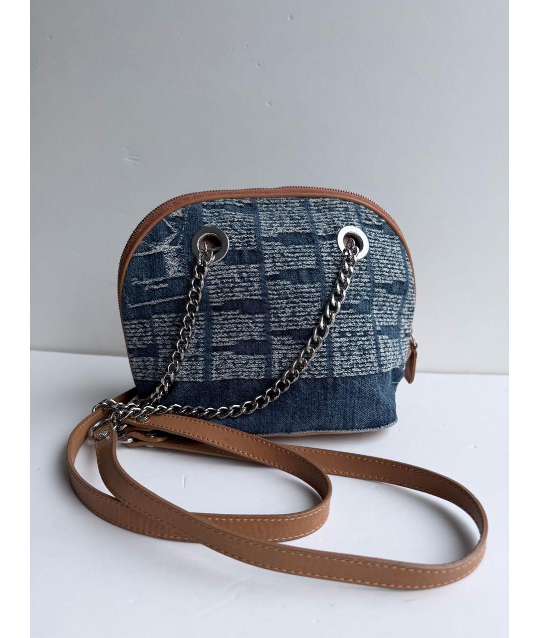 JOHN GALLIANO Синяя деним сумка с короткими ручками, фото 3