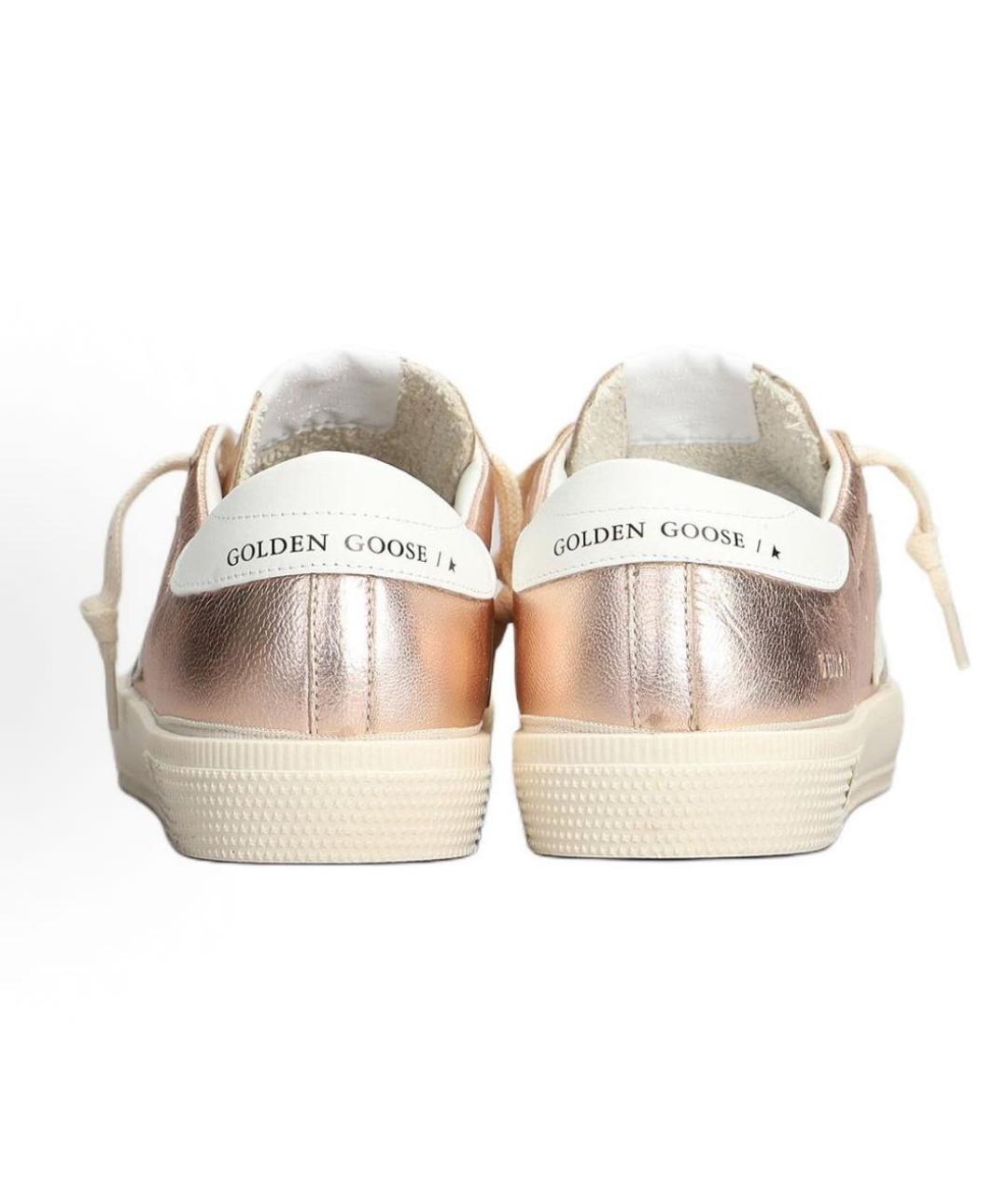 GOLDEN GOOSE DELUXE BRAND Золотые кожаные кеды, фото 4