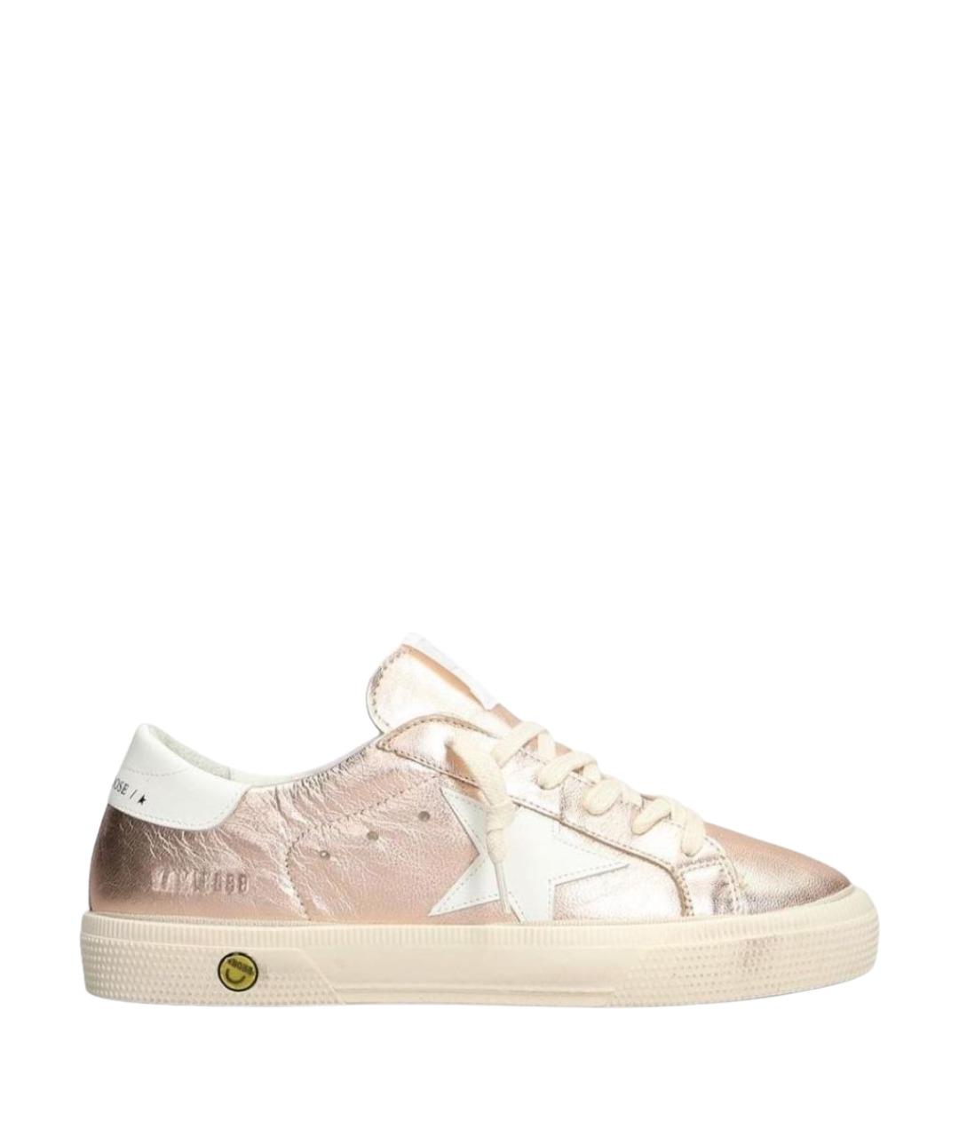 GOLDEN GOOSE DELUXE BRAND Золотые кожаные кеды, фото 1