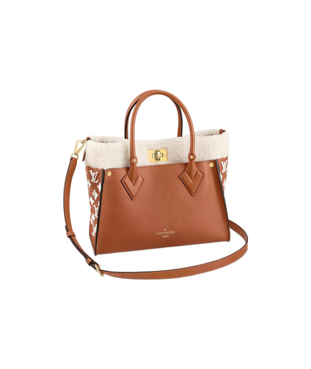 LOUIS VUITTON Коричневая кожаная сумка через плечо, фото 6