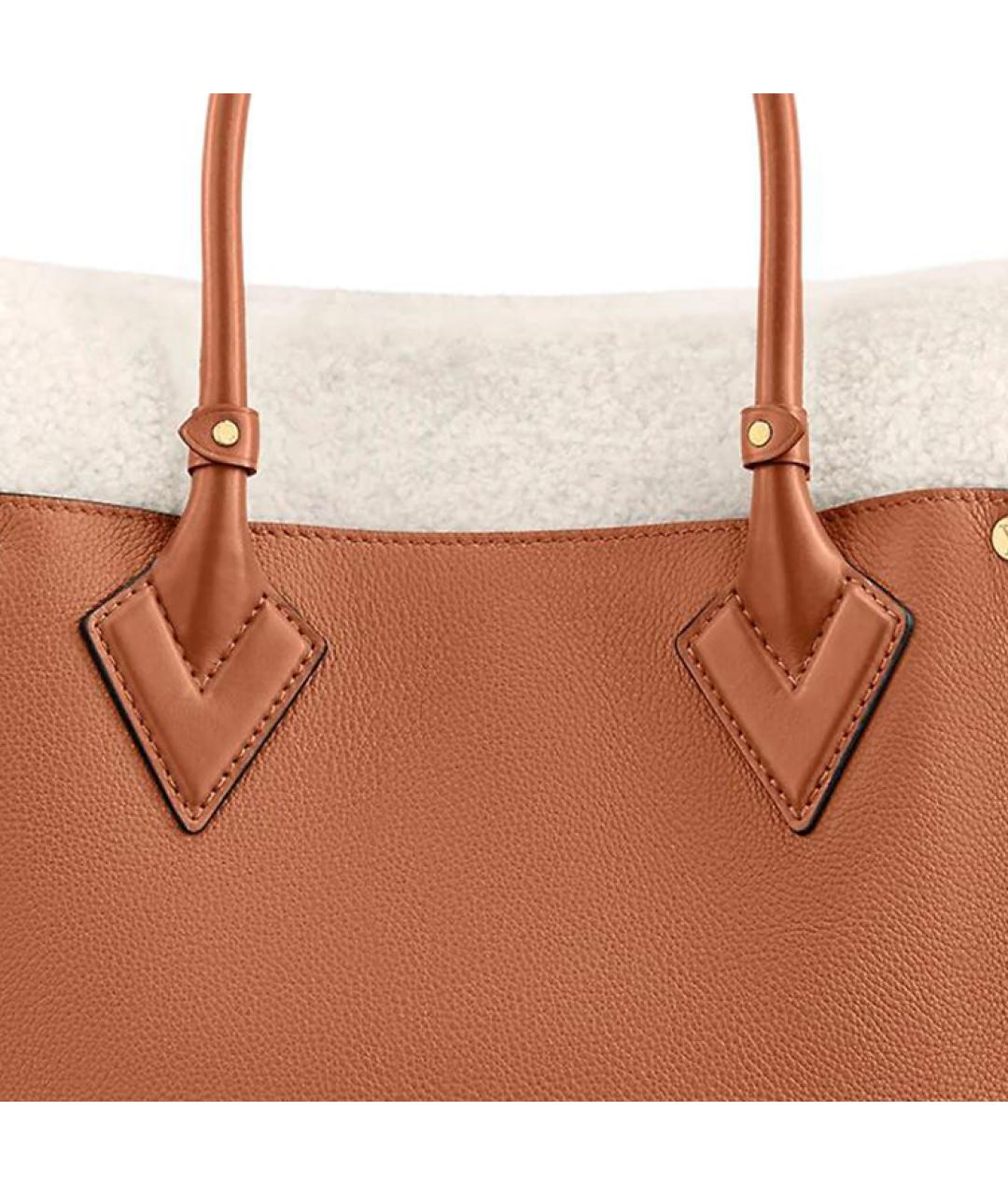 LOUIS VUITTON Коричневая кожаная сумка через плечо, фото 5