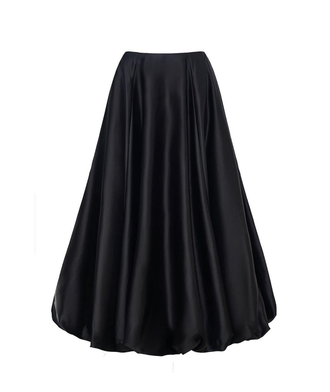 PERVERT Черная шелковая юбка миди, фото 8