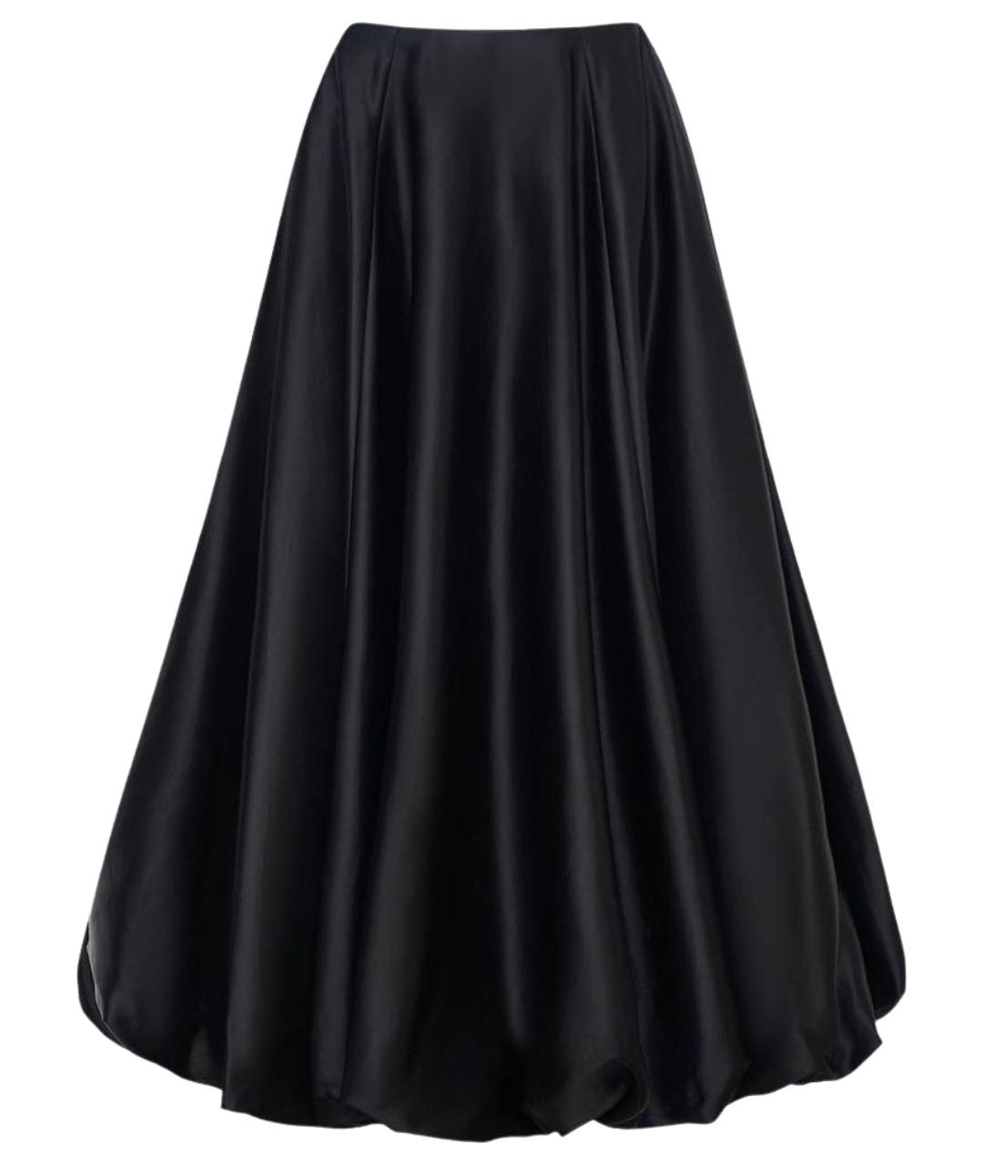 PERVERT Черная шелковая юбка миди, фото 1