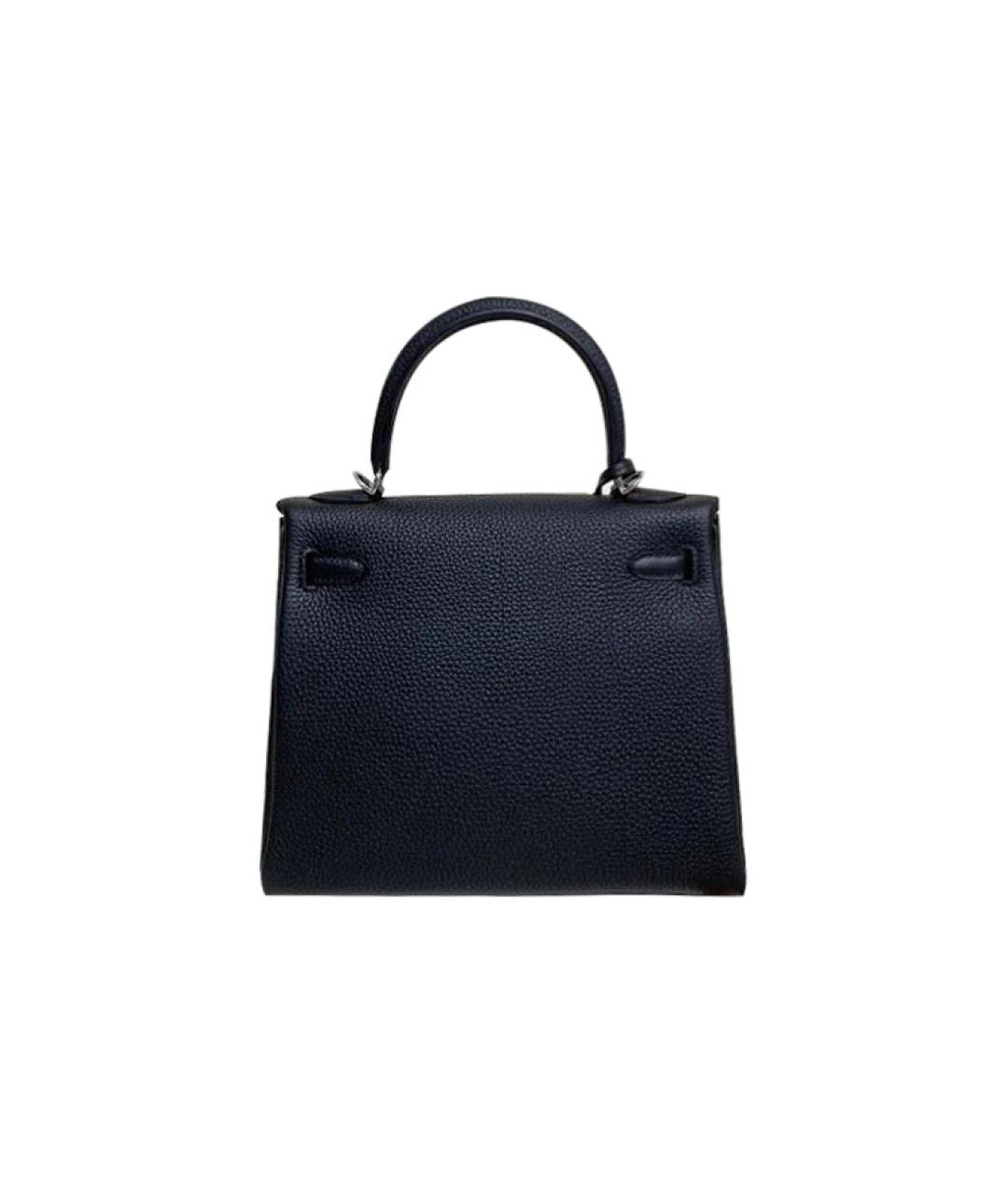 HERMES Черная кожаная сумка с короткими ручками, фото 3