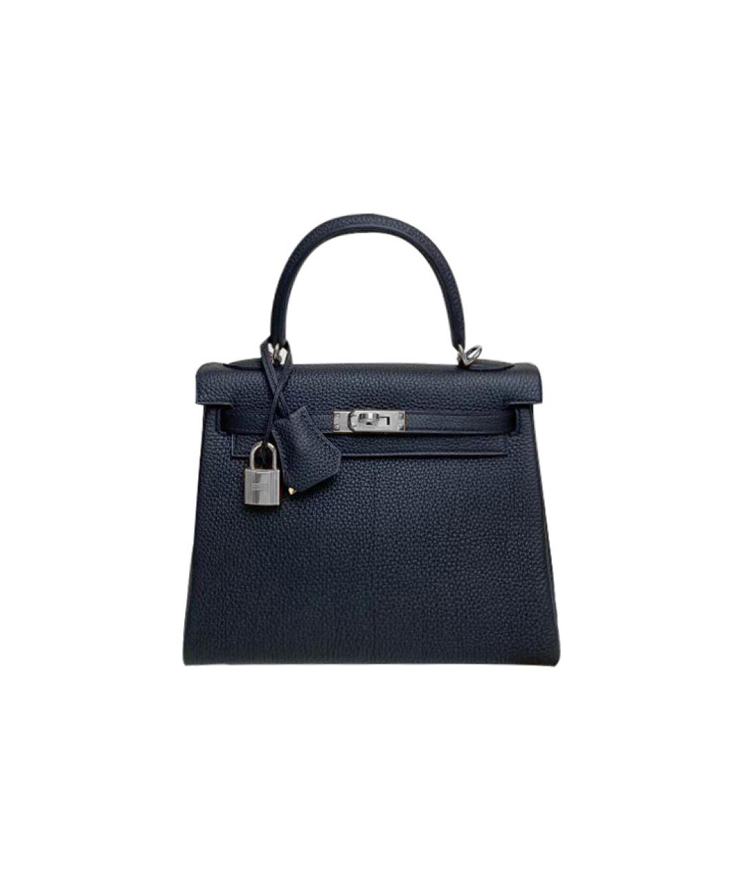 HERMES Черная кожаная сумка с короткими ручками, фото 6