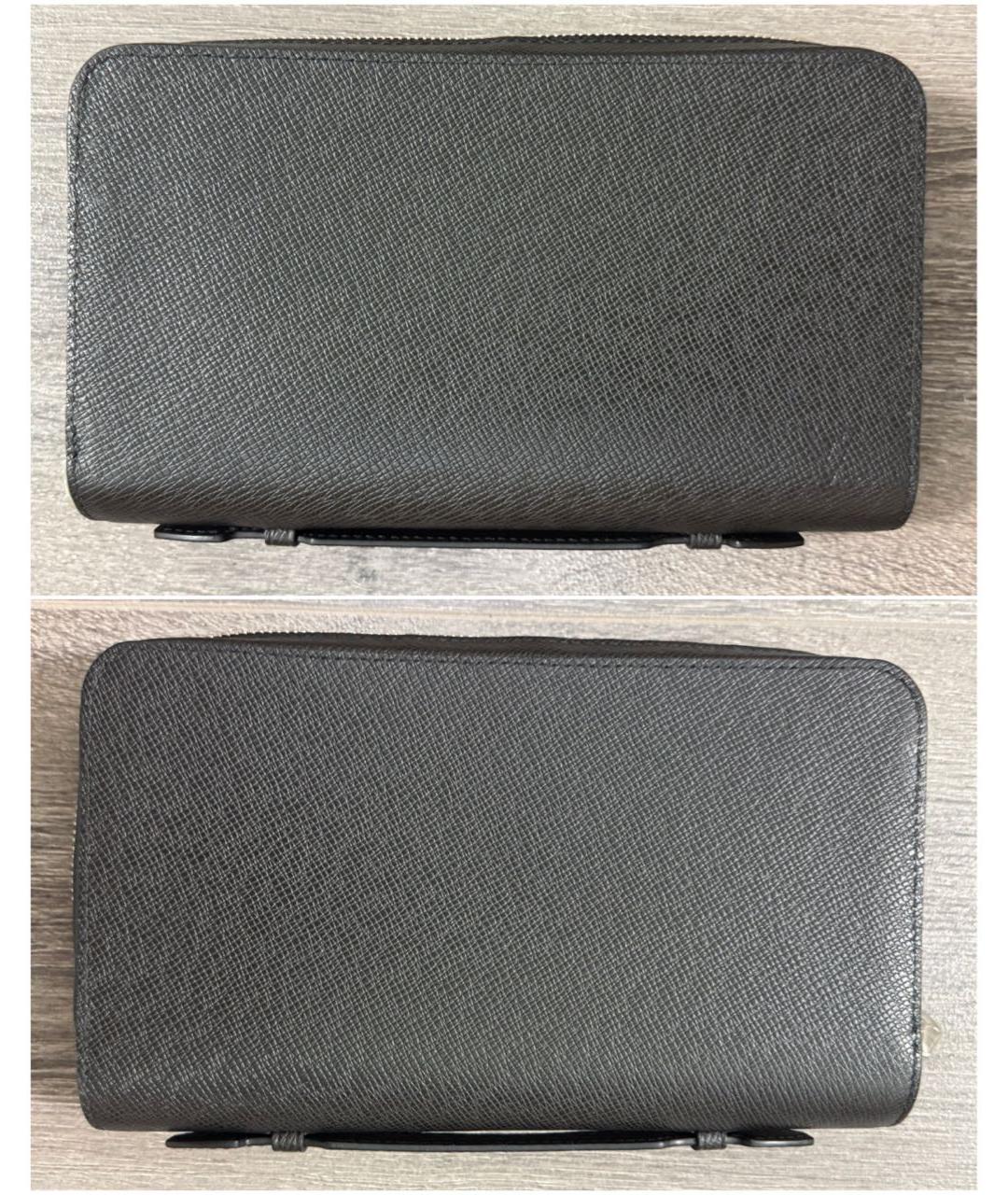 LOUIS VUITTON Черный кожаный кошелек, фото 2