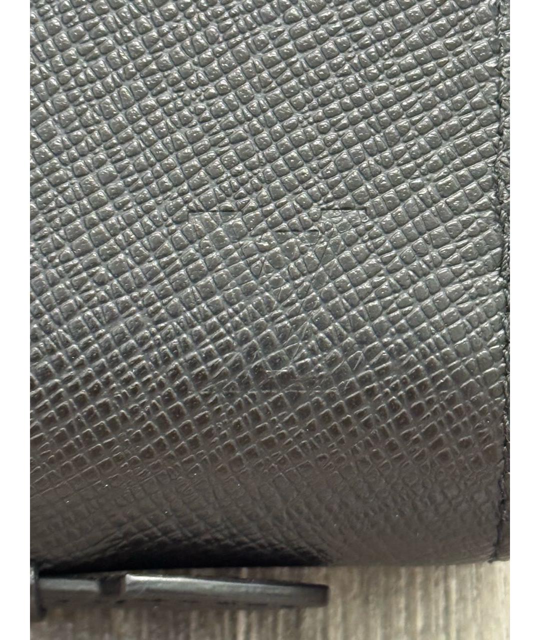 LOUIS VUITTON Черный кожаный кошелек, фото 8