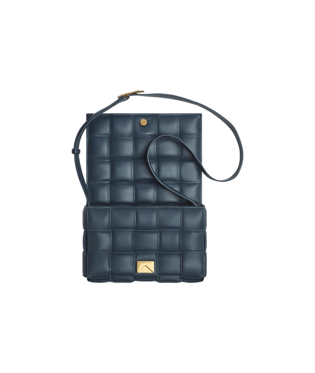 BOTTEGA VENETA Темно-синяя кожаная сумка через плечо, фото 4