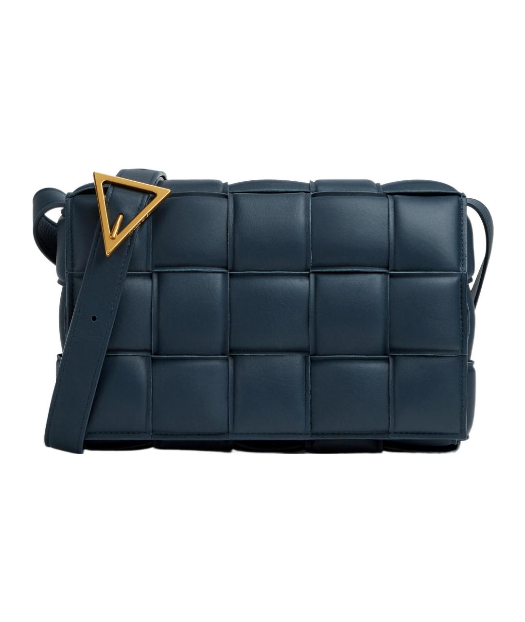 BOTTEGA VENETA Темно-синяя кожаная сумка через плечо, фото 1