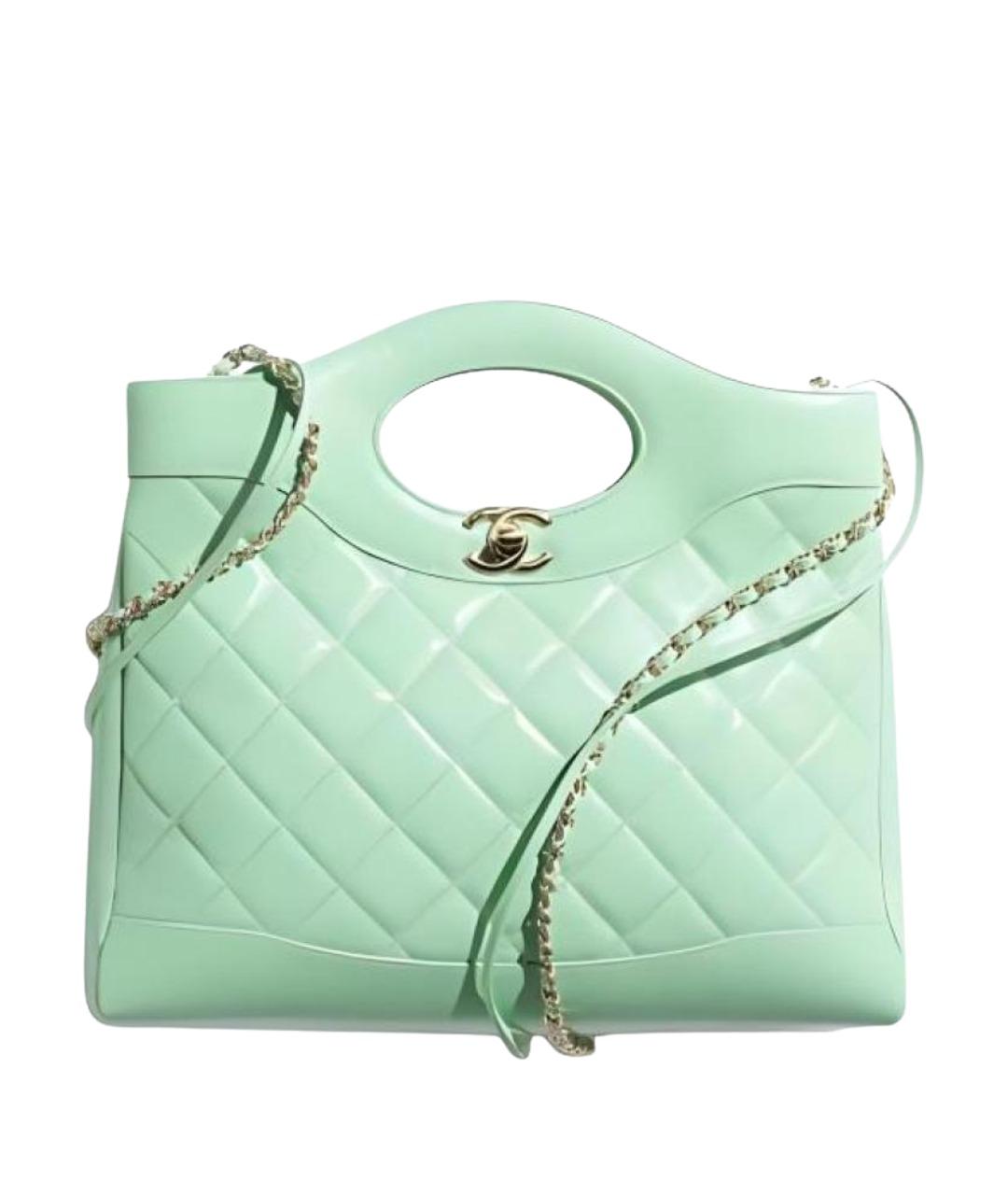 CHANEL Салатовая кожаная сумка через плечо, фото 1