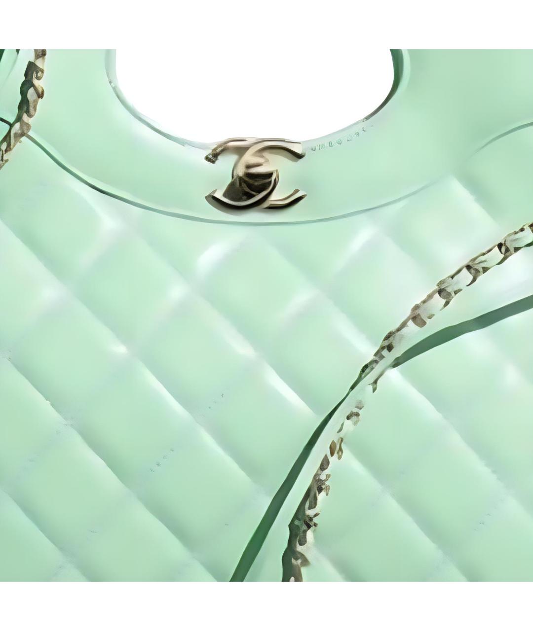 CHANEL Салатовая кожаная сумка через плечо, фото 2