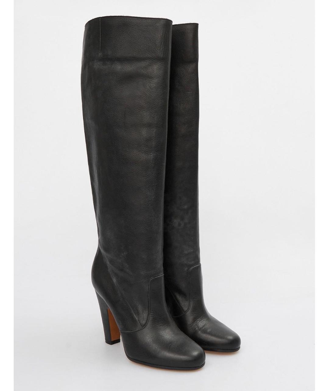 MAISON MARGIELA Черные кожаные сапоги, фото 2