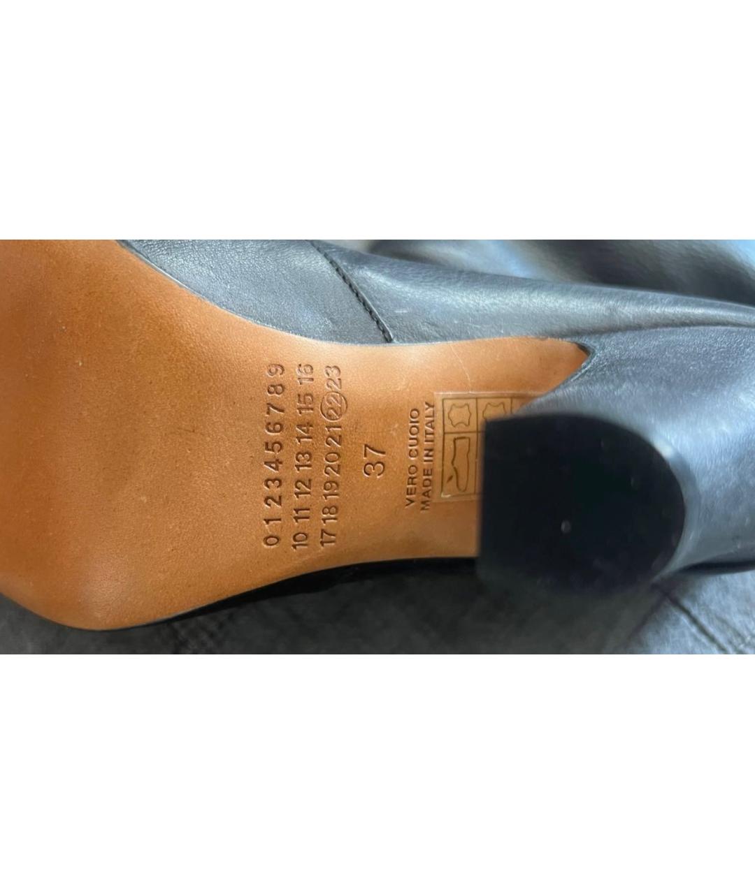 MAISON MARGIELA Черные кожаные сапоги, фото 4