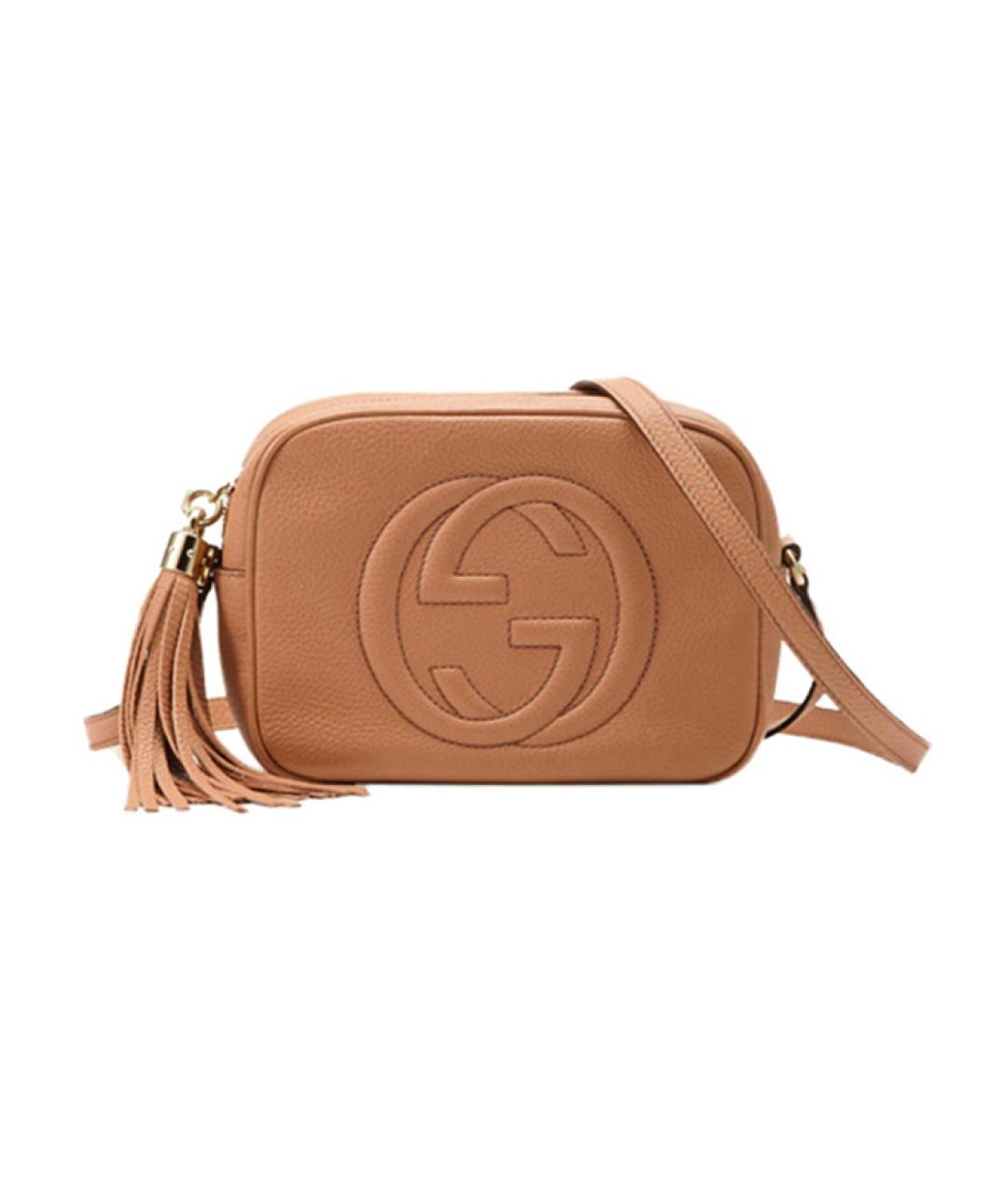 GUCCI Коричневая кожаная сумка через плечо, фото 6