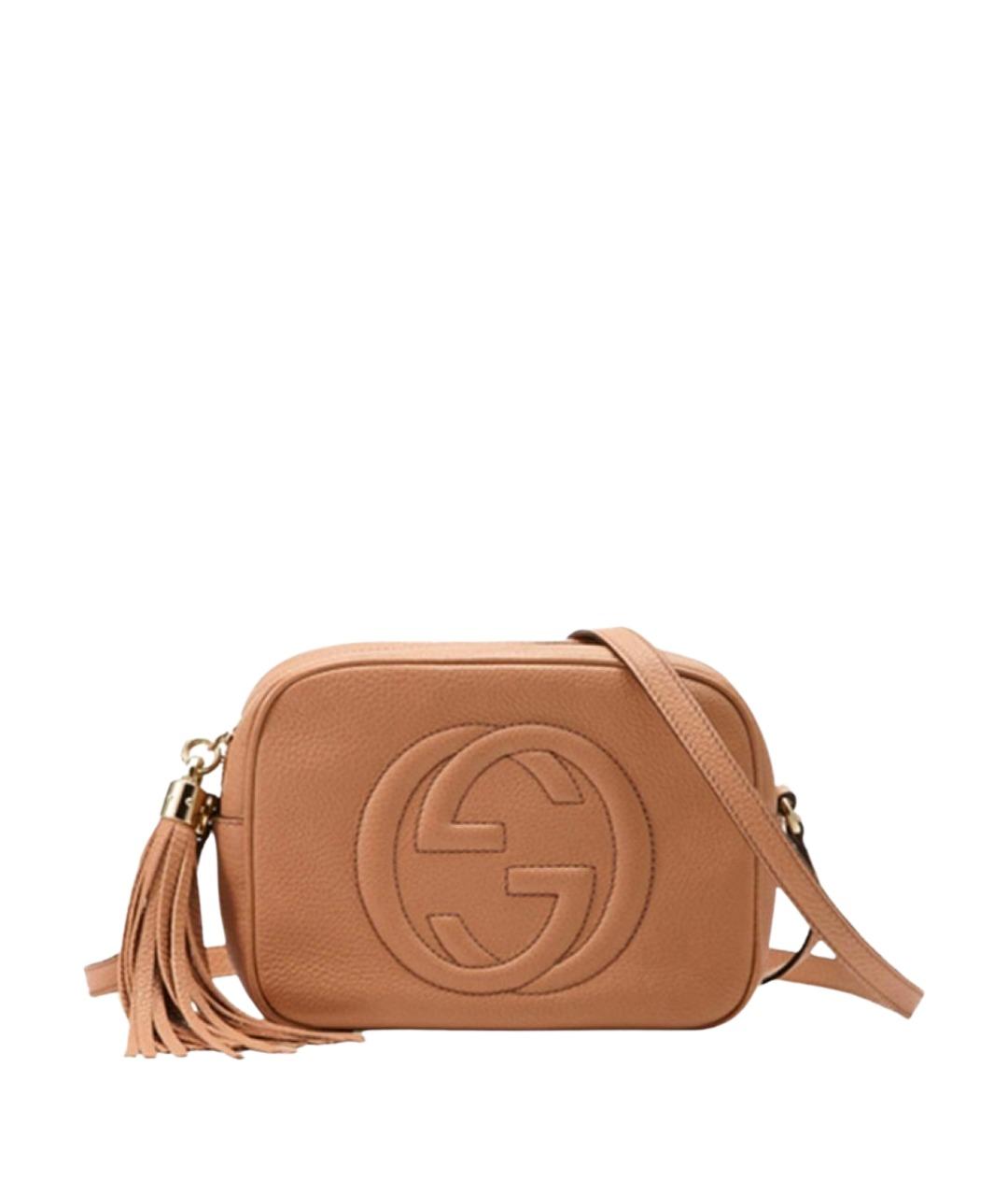 GUCCI Коричневая кожаная сумка через плечо, фото 1