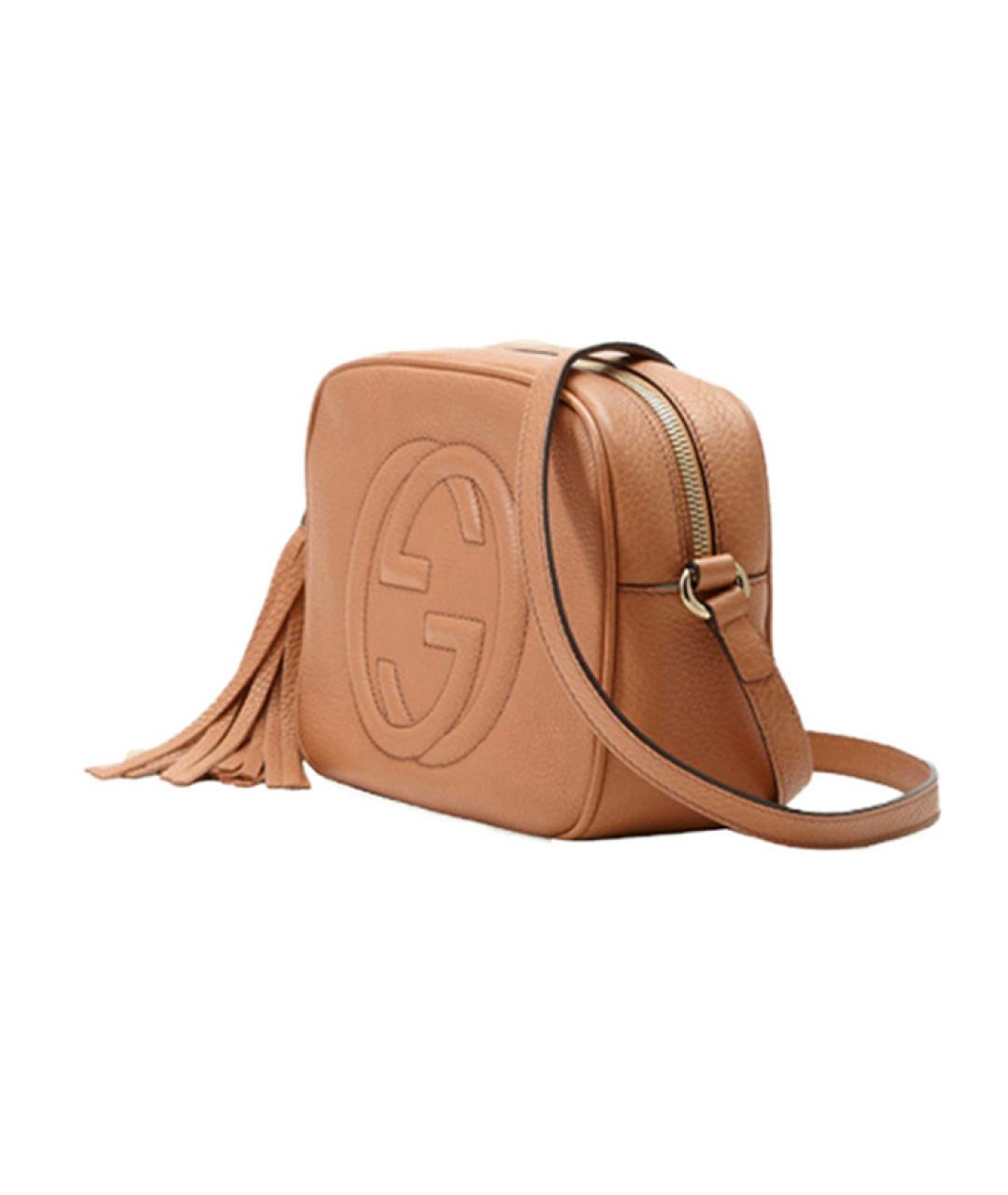 GUCCI Коричневая кожаная сумка через плечо, фото 2